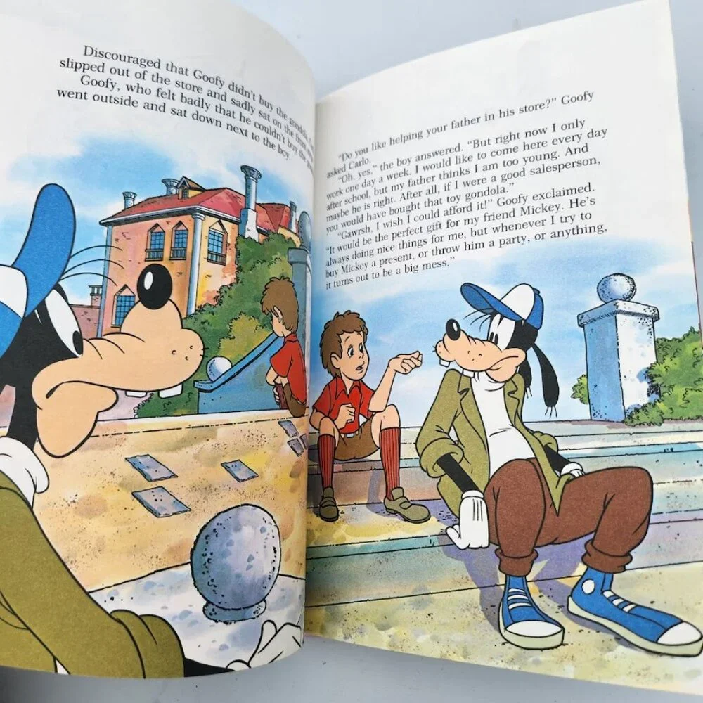 VINTAGE Disney Children's Book Bundle Goofy Small World Library 1980s Books Mick